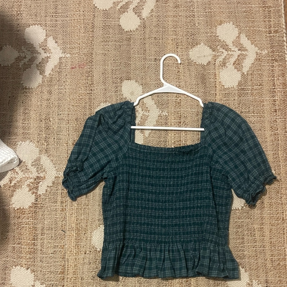 Jcrew flannel smocked top